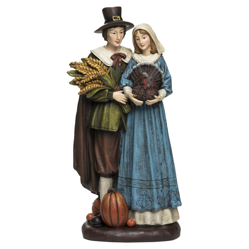 The Holiday Aisle Resin Harvest Pilgrim Couple Figurine & Reviews Wayfair